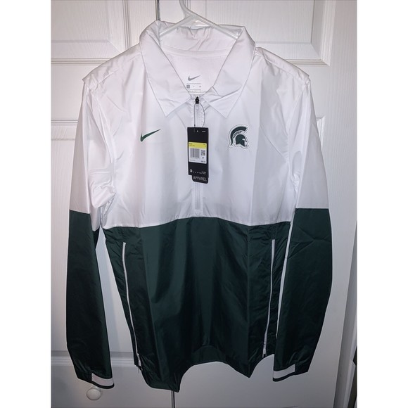 Nike Michigan State Football Small 1/2 Zip On Field Jacket CQ5114 100